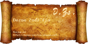 Dezse Zsófia névjegykártya
